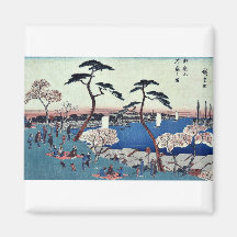 View of blossoms at Gotenyama by Ando, Hiroshige Refrigerator Magnet