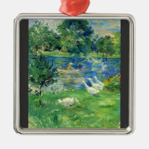 View of Bois de Boulogne by Berthe Morisot Christmas Tree Ornaments