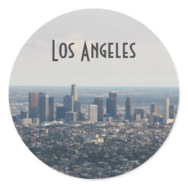 View of Downtown Los Angeles Round Sticker