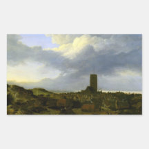 View of egmond by Jacob Ruisdael Stickers