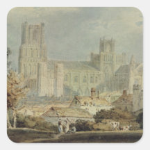 View of Ely Cathedral (pencil & w/c on paper) Stickers