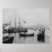 View of Galata in Istanbul from Sirkeci Port Posters