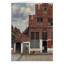 View of houses in Delft The Little Street Greeting Cards