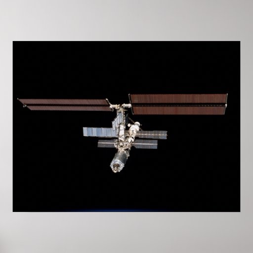 View of International Space Station from Atlantis Poster