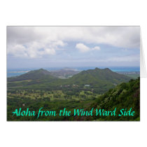 View of Kailua from the Pali lookout, Aloha fro... cards by marcya7 View of Kailua from the Pali lookout, Aloha fro... cards