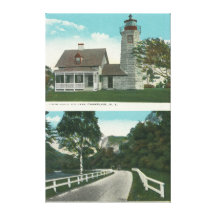 View of Lake Champlain Lighthouse Stretched Canvas Prints
