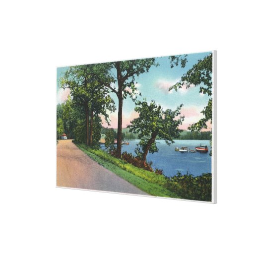 View of Lakeside Drive along Chautauqua Lake Canvas Prints