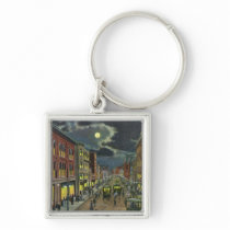 View of Lisbon Street at Night Key Chains