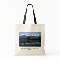 View of Macchapuchhre over Pokhara Lake, Pokhara, Bags