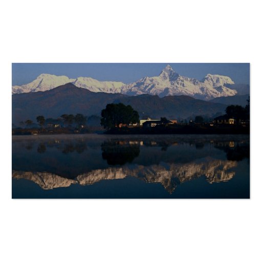 View of Macchapuchhre over Pokhara Lake, Pokhara, Business Card (back side)