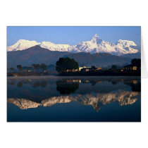 View of Macchapuchhre over Pokhara Lake, Pokhara, Card