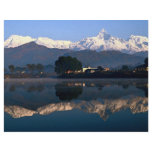 View of Macchapuchhre over Pokhara Lake, Pokhara, flyers