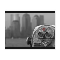 View of Manhattan Black and White Post Card
