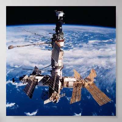 View of Mir Russian Space Station from Atlantis Poster
