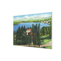 View of Mirror Lake and Mirror Lake Inn Gallery Wrapped Canvas