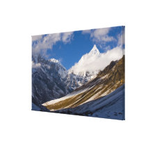 View of Mount Jichu Drake, Bhutan. Stretched Canvas Print