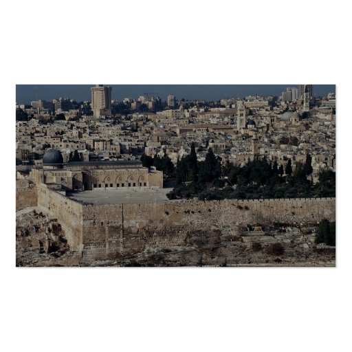 View of Old City from Mount of Olives, Jerusalem, Business Card (back side)