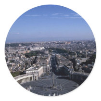 View of Piazza San Pietro from St. Peter's Basilic Round Stickers