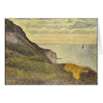 View of Port-en-Bessin by Georges Seurat Greeting Cards