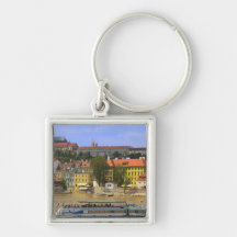 View of Prague Castle and town by Vltava Keychains