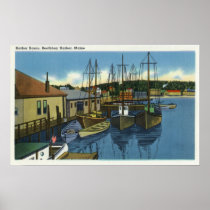 View of Sailboats Docked in the Harbor Poster