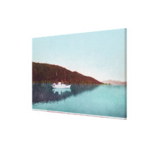 View of Steamer Whisper on the Lake Gallery Wrapped Canvas
