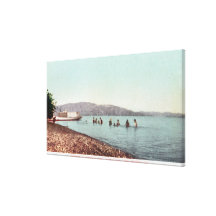 View of Swimmers at Pirates CoveClear Lake, CA Canvas Print