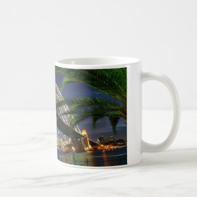 View of Sydney Harbor Bridge and Sky Line at Night Mug by Virgo25