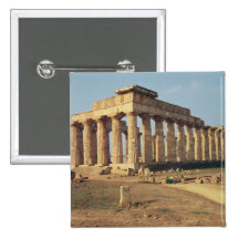View of Temple E, c.490-480 BC Pinback Buttons