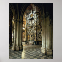 View of the altar and the 'Transparente', c.1720 Poster