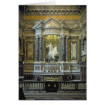 View of the altar with the Ecstasy of St. Greeting Cards