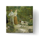 View of the artist's garden with his daughters buttons
