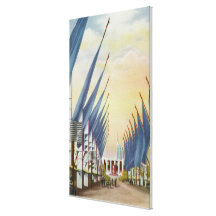 View of the Avenue of Flags, 1934 World's Fair Gallery Wrapped Canvas