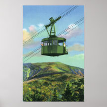 View of the Cannon Mt Tram Ascending Poster