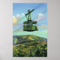 View of the Cannon Mt Tram Ascending