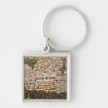 View of the city of Damascus Key Chain