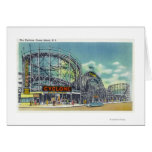 View of the Cyclone Rollercoaster # 2 Greeting Card
