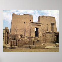 View of the first pylon of the Temple of Horus Posters