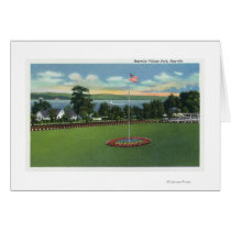 View of the Mayville Village Park and Flagpole Greeting Cards