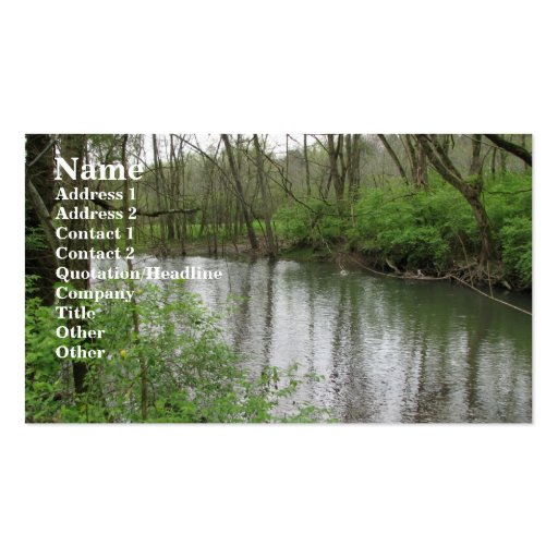 View of the River Business Card Template (front side)