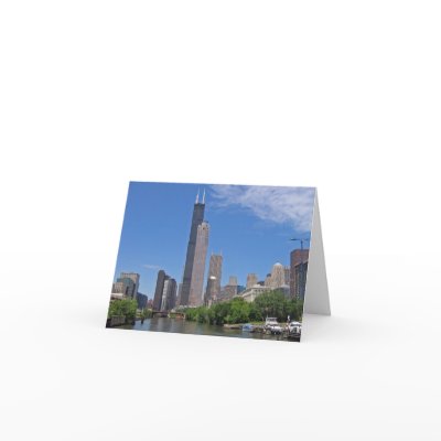 View of the Sears Tower from the Chicago River Greeting Card by rukeman