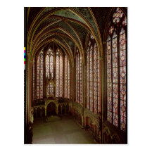 View of the stained glass windows post cards