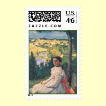 View of the Village, Frederick Bazille Postage postage by vintagegiftmall View of the Village, Frederick Bazille Postage postage