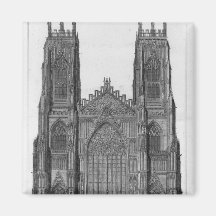 View of the West Front of York Cathedral Fridge Magnet