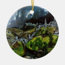 'View of Toledo' Christmas Ornaments