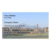 View Of Vesuvius Over The Ruins Of Pompeii Business Card Templates