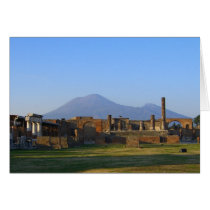 View Of Vesuvius Over The Ruins Of Pompeii Greeting Cards