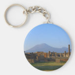 View Of Vesuvius Over The Ruins Of Pompeii Key Chain
