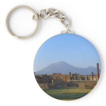 View Of Vesuvius Over The Ruins Of Pompeii keychains