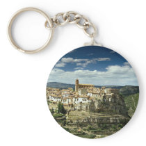 View of village, Villarluengo, Aragon, Spain in Eu Key Chain
